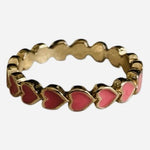 Gold-Tone Pink Heart Eternity Ring Size 7 Women’s Fashion Jewelry