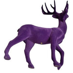 Large Purple Velvet Flocked Reindeer Deer Christmas Statue 18" Tall Figurine NIB