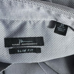 Marc Anthony Men’s Slim Fit Dress Shirt Gray Diamond Pattern Size 15 32-33