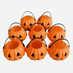 Daiso Japan Mini Jack O Lantern Pumpkin Buckets Set of 8 Halloween Baskets NWOP