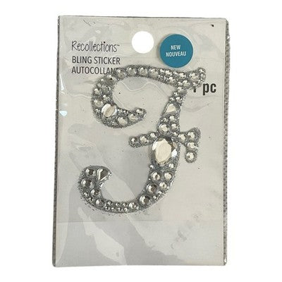 Recollections Bling Sticker Letter F Rhinestone Monogram Initial New 2.25 in