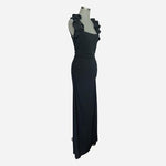 Laundry by Shelli Segal Black Ruffled Sleeve Maxi Dress Women's Gown Size 12