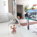 Vintage Clear Glass Hand Bell with Clown Clapper Art Deco Collectible