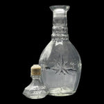 Vintage Atomic Starburst Clear Glass Liquor Decanter Bottle w/ Stopper 10.5” Bar