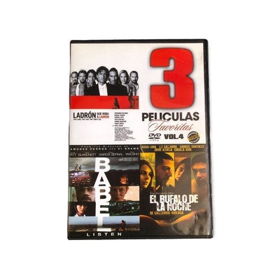 3 Spanish Films DVDs Ladron Que Roba Babel Buffalo Noche Latin Cinema Pack VG