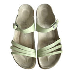 Betula Birkenstock Light Green Leather Slide Sandals Narrow Women Size 11 Good+
