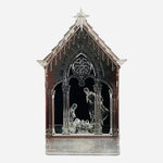 Roman Inc Lighted Crystal Look Nativity Chapel Holy Family Figurine 8x12" NIB