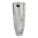 New BOHEMIA Clear Lead Crystal Vase 8” Tall 24% PbO Czech Flower Vase Art Decor