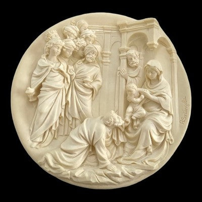Studio Dante Di Volteradici Adoration Magi Alabaster Plate 8.5" 1st Edition NIB