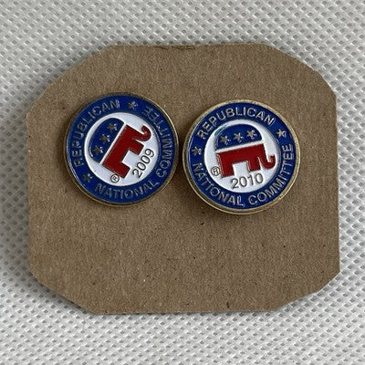 Pair of 2009 & 2010 Republican National Committee Lapel Pins 