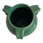 Large Chinese Green Glazed Ceramic Vase Jar Three Handles 7.5"x10.5" New