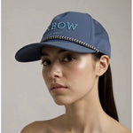 OXBOW Fort Myers Blue Black White Jute Accent Baseball Cap Unisex Excellent
