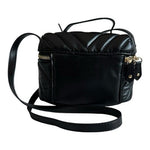 Zara Mini Quilted Leatherette Crossbody Bag Black Zipped Top 6.5x3x5 Adjustable