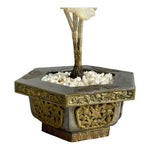 Vintage Mother of Pearl Capiz Shell Flower Bonsai Tree Bronze Planter 12”