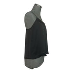 Mango Black Lace Satin Camisole Top Sleeveless V-Neck Lingerie Style Top Size S