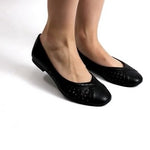 NINE WEST Black Leather Tansy Ballet Flats Women’s Slip-On Shoes Size 5.5