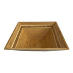 Totally Bamboo 12" Square Inlay Bowl Serving Fruit Salad Angular Design NIB