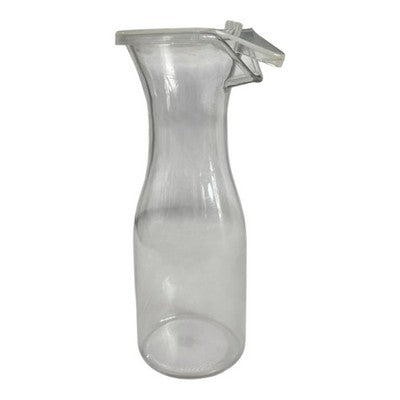1 Qt Clear Polycarbonate Pourable Decanter Flip Top Lid 8.5in VG