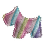 Rainbow Glitter Scottie Dog Padded Patch Applique Pastel Scalloped New Handmade
