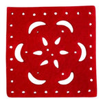 Lot of 4 Red Pink Felt Perforated Squares Double Panel Craft Sewing Cards New