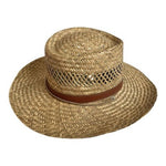 Dorfman Pacific Men's Tan Sun hat Rush Gambler Straw Hat Natural  Size Small VG