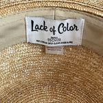 Lack of Color Natural 100% Straw Boater Hat Wide Brim Size Small 55cm Tan EXC