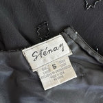 Vintage Stenay Black Beaded Jacket Size S Sheer Evening Cocktail India VG