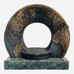 Vintage Modernist Bronze Abstract Arch Sculpture on Marble Base 8"x9"