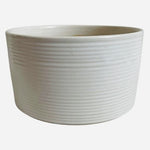 White Ceramic Plant Pot Round Ribbed Planter with Drainage Hole 6.5"x3.25" VG