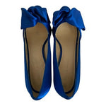 Pelle Moda Blue Satin Pumps Heels Vero Cuoio Leather Sole Womens 5.5M Elegant