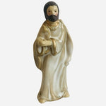 Set of 2 Porcelain Nativity Figurines Saint Joseph & Virgin Mary White Gold