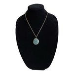 Roost Gold Tone Turquoise Caged Pendant Necklace Boho 20" Vintage