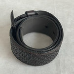 Banana Republic Brown Woven Genuine Leather Belt Size M 2.25" Very Good