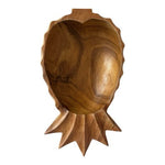Large Decorative Wooden Pineapple-Shaped Bowl Serving Bowl 16"x9"x4" VG