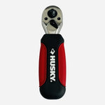 Husky Stubby Ratchet 1/4 Inch Drive Compact Red Black Grip Hand Tool VG