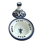 Moroccan Hand Painted Ceramic Mini Tagine Trinket Box Cobalt Blue 4.5" VG