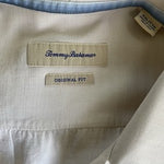 Tommy Bahama Men's XXL 100% Silk Embroidered Camp Shirt Cream Original Fit VG