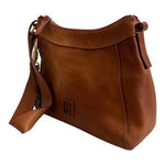 Dooney & Bourke Florentine Leather Shoulder Hobo Bag Tan Brown VG