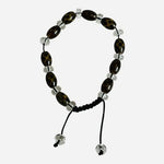 Artisan Agate Dzi Bead Gemstone Bracelet Adjustable Black Brown Clear Tibetan VG