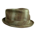 Goorin Bros Green Brown Plaid Fedora Hat Castle Emblem Mens Excellent Condition