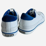 Crocs Hover Lace-Up Sneakers Men's White Blue Leather Spiked Golf Shoes M10 VG