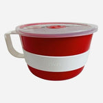 Decor Microsafe Large Microwave Bowl Vented Lid Soup Noodle Oats Red 4.85C NIB