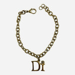 Diamonds International DI Gold Tone Chain Link Charm Bracelet with Gemstone VG