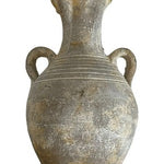 Vintage Gray Wash Amphora Vase Two Handle Ancient Greek Style Terracotta 12" VG