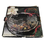 Vintage Crystal Clear Studios Sleigh Bells Santa Christmas Glass Plate NIB
