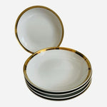 Vintage Aristocrat Arita Yaki Japan Majestic Gold Trim Pasta Plates Set of 5 EXC
