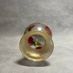 Vintage Hand Painted Glass Vase Tulips Floral Pattern