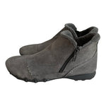 Skechers Womens Relaxed Fit Easy Going Cool Zip Ankle Boots 8.5 Gray Suede Fur