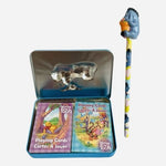 Vintage Disney Winnie the Pooh Tin Box Playing Cards & Pencil Set New