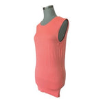 ESCADA Sport Womens Coral Pink Sleeveless Ribbed Knit Tank Top Sweater Size L VG